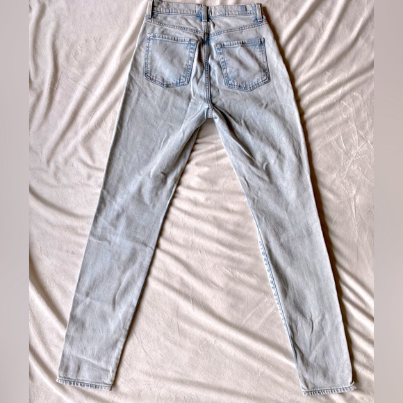 7 For All Mankind High Waist Skinny Jeans Light Wash Distressed Size 24 - Picture 10 of 10